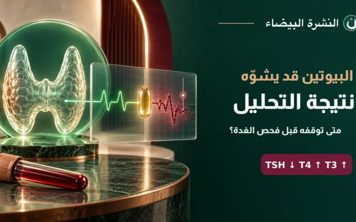 تداخل البيوتين مع تحليل الغدة وظهور TSH منخفضًا وT3 وT4 مرتفعين كاذبًا
