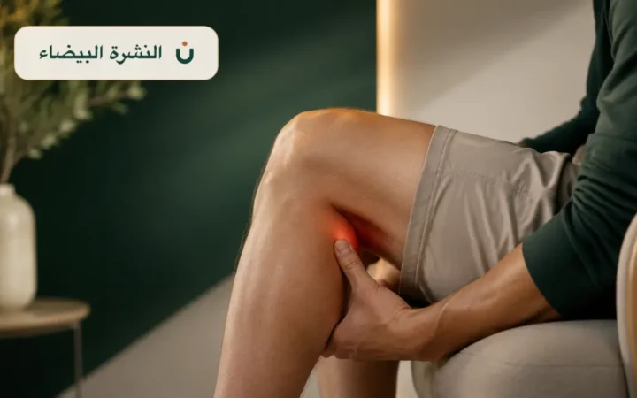 علاج ألم خلف الركبة عند ثنيها – شخص يمسك موضع الألم خلف الركبة